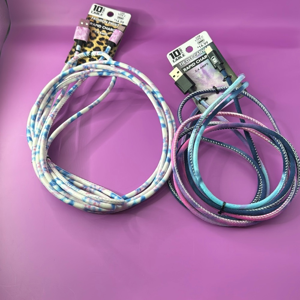 2-10 Foot Phone Cable 
USB
Type C
2.4 AMPS